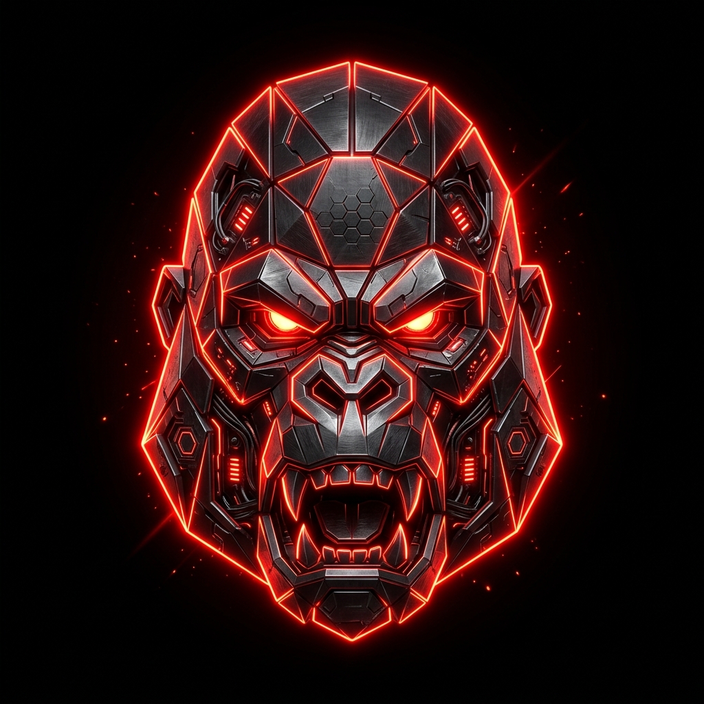 Abstract Gorilla Face Watermark